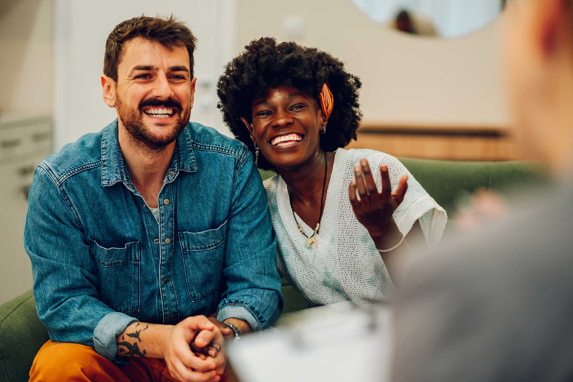 A couple in the structure of an Intensive Outpatient Program in Pennsylvania