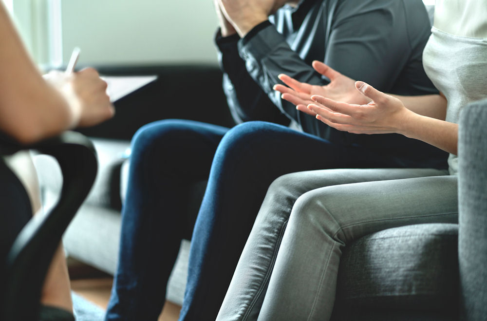 depression-therapy-pennsylvania Couple discussing treatment for depression with therapist