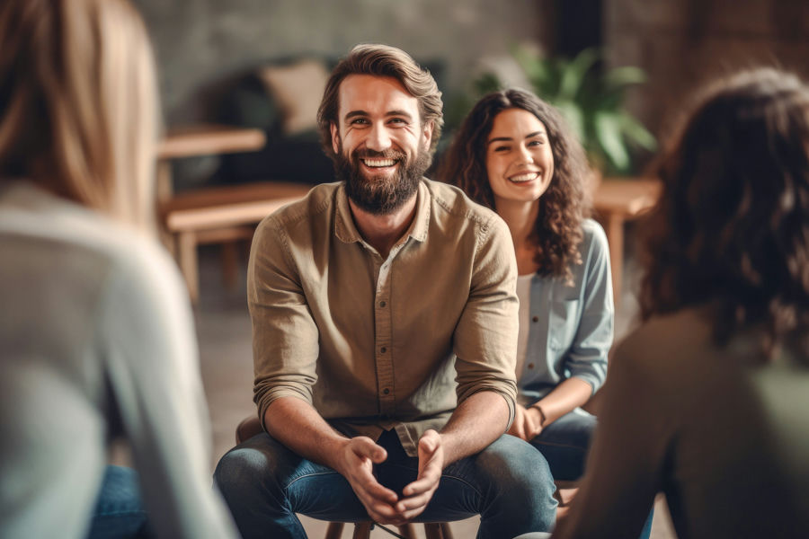 Happy individuals in addiction treatment programs in Pennsylvania
